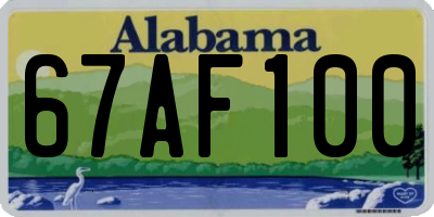 AL license plate 67AF100