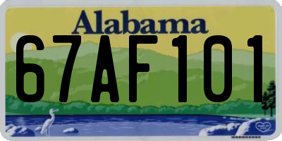 AL license plate 67AF101