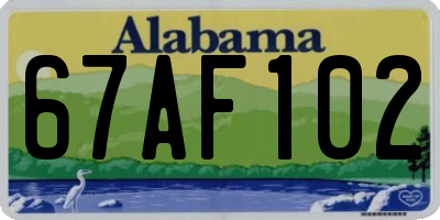 AL license plate 67AF102