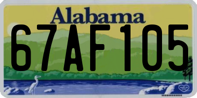 AL license plate 67AF105