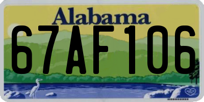 AL license plate 67AF106