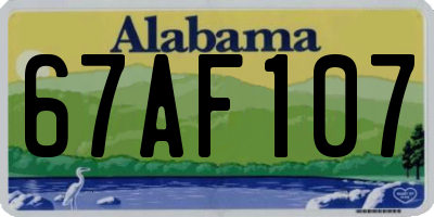 AL license plate 67AF107
