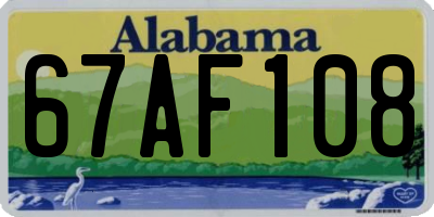 AL license plate 67AF108
