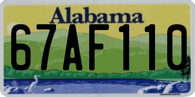 AL license plate 67AF110