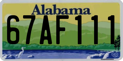 AL license plate 67AF111