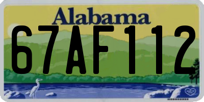 AL license plate 67AF112