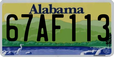 AL license plate 67AF113
