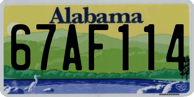 AL license plate 67AF114