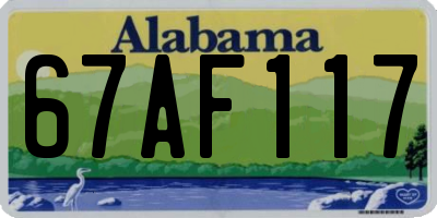 AL license plate 67AF117