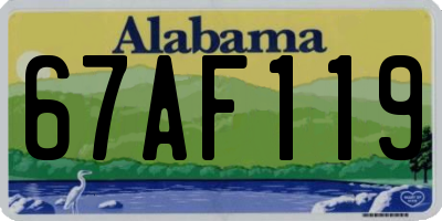 AL license plate 67AF119