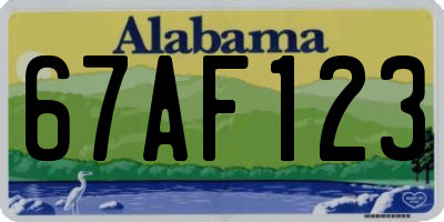 AL license plate 67AF123