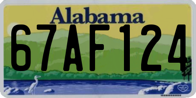 AL license plate 67AF124