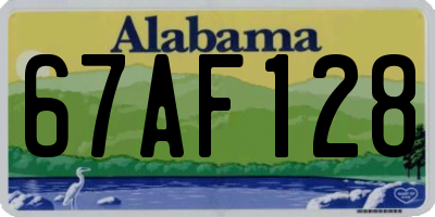AL license plate 67AF128