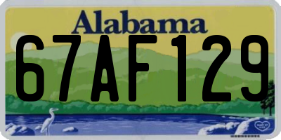 AL license plate 67AF129