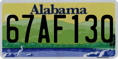 AL license plate 67AF130