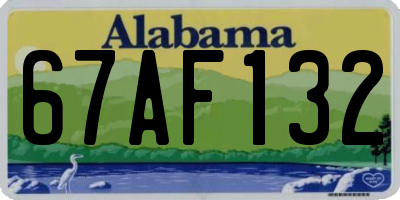AL license plate 67AF132