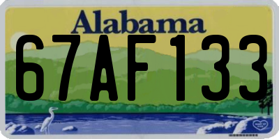 AL license plate 67AF133