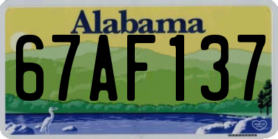 AL license plate 67AF137