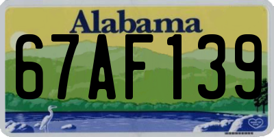 AL license plate 67AF139