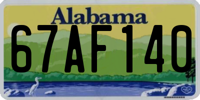 AL license plate 67AF140