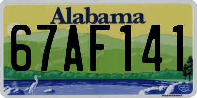 AL license plate 67AF141