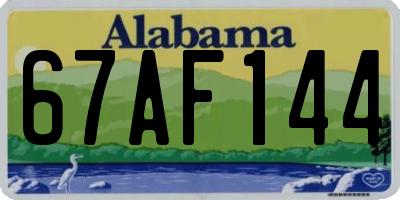AL license plate 67AF144