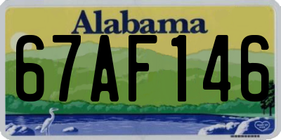 AL license plate 67AF146