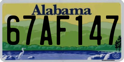 AL license plate 67AF147