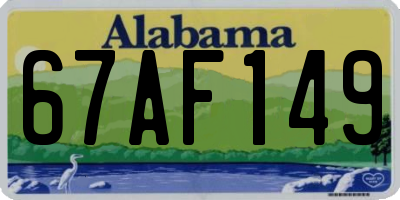 AL license plate 67AF149