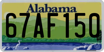 AL license plate 67AF150