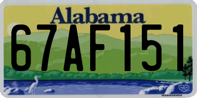 AL license plate 67AF151