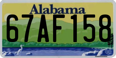 AL license plate 67AF158