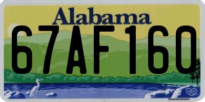 AL license plate 67AF160