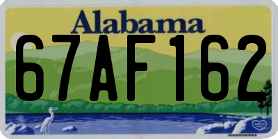 AL license plate 67AF162
