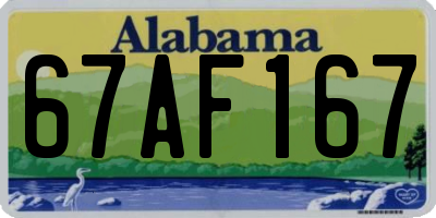 AL license plate 67AF167