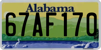 AL license plate 67AF170