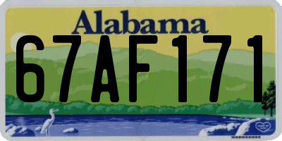 AL license plate 67AF171