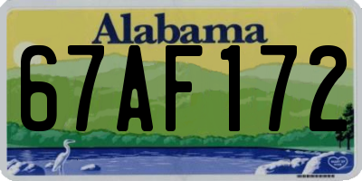 AL license plate 67AF172