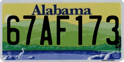 AL license plate 67AF173