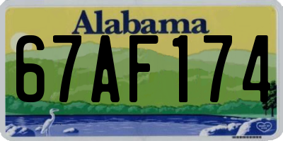 AL license plate 67AF174