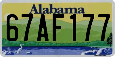 AL license plate 67AF177