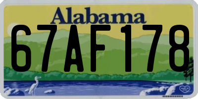 AL license plate 67AF178