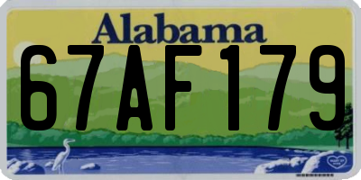 AL license plate 67AF179