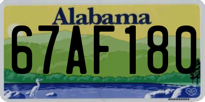 AL license plate 67AF180