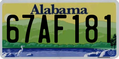 AL license plate 67AF181