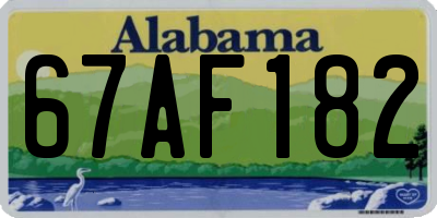 AL license plate 67AF182