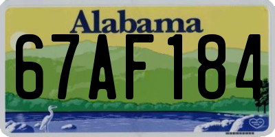 AL license plate 67AF184