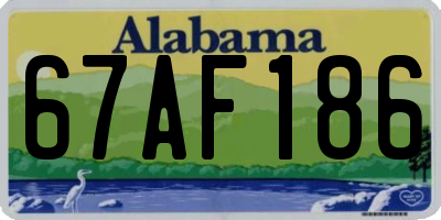 AL license plate 67AF186