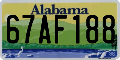 AL license plate 67AF188