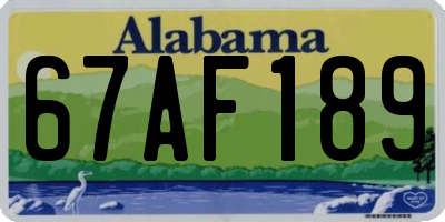 AL license plate 67AF189
